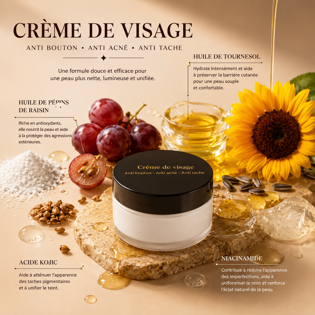 Crème de visage anti taches et acné
